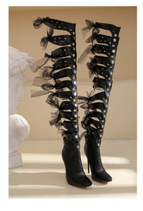 Women's Gladiator Design Thigh Shoe Boots