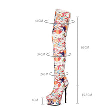 Load image into Gallery viewer, Women&#39;s Genuine Leather Snake Skin Design Thigh High Boots