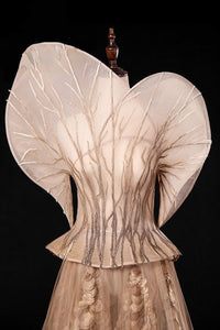 Women's Elegant Leaf Vein Design Evening Gown – Ailime Designs