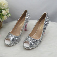 Load image into Gallery viewer, Women’s Beautiful Crystal Design Pumps – Fashion Footwear