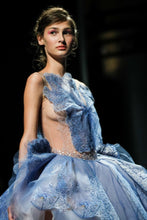 Load image into Gallery viewer, Charming Blue Sheer Ruffle Layer High-end Elegant Gown - Ailime Designs