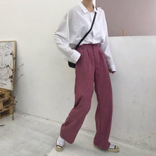 Load image into Gallery viewer, Chic Style Women&#39;s Yellow Thick Corduroy Pants - Ailime Designs