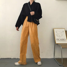 Load image into Gallery viewer, Chic Style Women&#39;s Yellow Thick Corduroy Pants - Ailime Designs