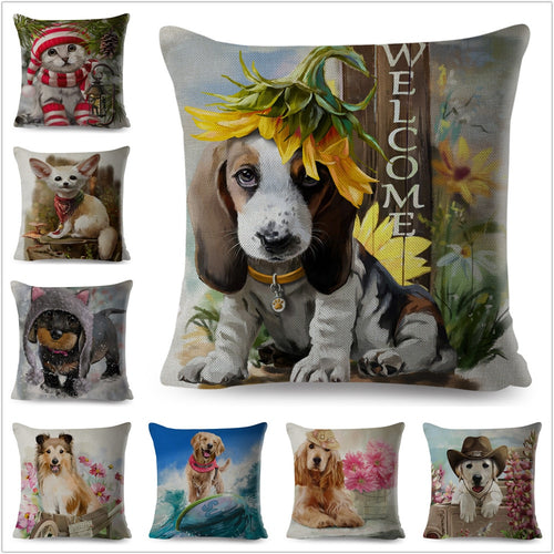 Adorable Dog Print Design Throw Pillowcases