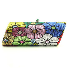 Load image into Gallery viewer, Beautiful Crystal Floral Print Design Clutch Purses - Ailime Designs
