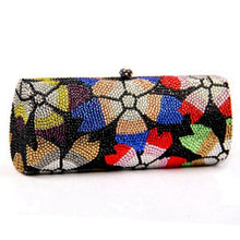 Load image into Gallery viewer, Crystal Silver &amp; Blue Design Clutch Purses - Ailime Designs