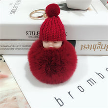 Load image into Gallery viewer, Plush Doll Fur Ball Keychain Holders - Purse Accessories