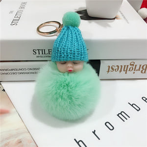 Plush Doll Fur Ball Keychain Holders - Purse Accessories