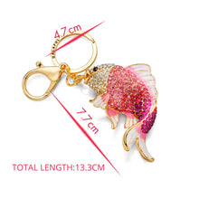 Load image into Gallery viewer, Rhinestone Coil Fish Keychain Holders - Purse Accessories