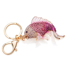 Load image into Gallery viewer, Rhinestone Coil Fish Keychain Holders - Purse Accessories