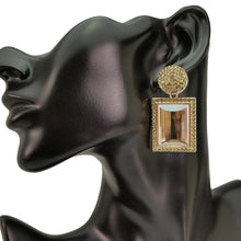 Load image into Gallery viewer, Women&#39;s Geometric Crystal Design Drop Earrings