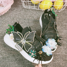 Load image into Gallery viewer, Amazing Black Butterfly Design Wedding Sneakers - Ailime Designs