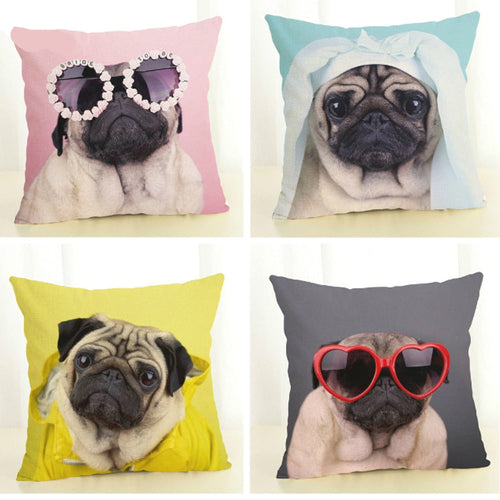 Pug Dog Printed Throw Pillowcases