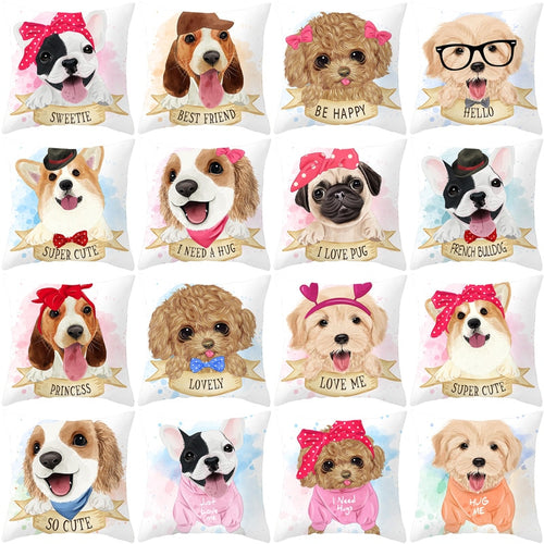 Sweet Doggy Design Printed Pillow Cases