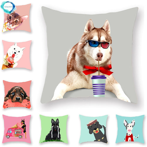 Dog Character Design Throw Pillow Cases
