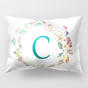 Alphabet Print Design Rectangular Pillows