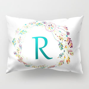 Alphabet Print Design Rectangular Pillows