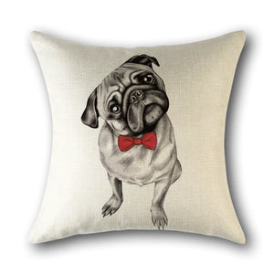 Adorable Bulldog Linen Pillow Cases