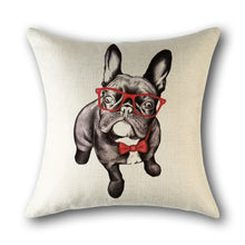 Load image into Gallery viewer, Adorable Bulldog Linen Pillow Cases