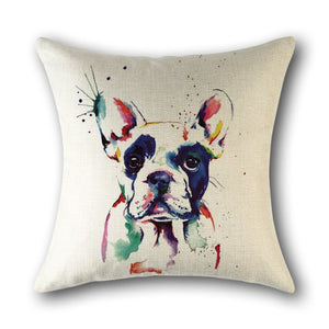 Adorable Bulldog Linen Pillow Cases