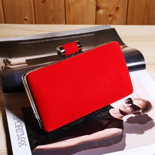 Women’s Red Hot Stylish Fashion Apparel - Small Velvet Clutch Handbags