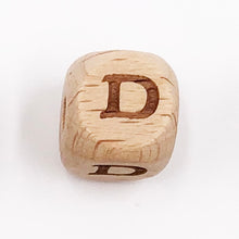 Load image into Gallery viewer, Beautiful Natural Wooden Square Alphabet  Beads – Jewelry Craft Supplies