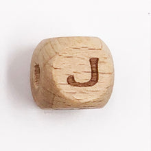 Load image into Gallery viewer, Beautiful Natural Wooden Square Alphabet  Beads – Jewelry Craft Supplies
