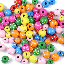 Load image into Gallery viewer, Beautiful Natural Wooden Polka Dot Spacer  Beads – Jewelry Craft Supplies