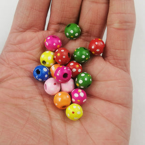 Beautiful Natural Wooden Polka Dot Spacer  Beads – Jewelry Craft Supplies