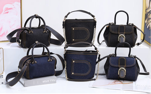 Bucket Design Denim Handbags - Ailime Designs