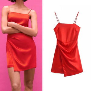 Women’s Red Hot Stylish Fashion Apparel - Satin Slip Dresses