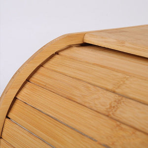 Bamboo Roll-Top Bread Bin Storage Box - Kitchen Accessories