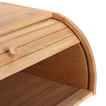 Load image into Gallery viewer, Bamboo Roll-Top Bread Bin Storage Box - Kitchen Accessories