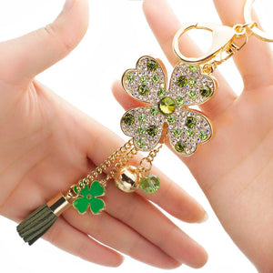 Four Leaf Clover Rhinestone Keychain Holders - Purse Accessories