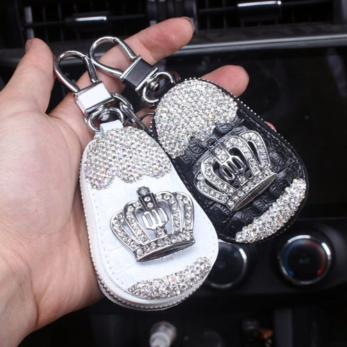 Crown Rhinestone Storage Keychain Holders - Purse Accessories
