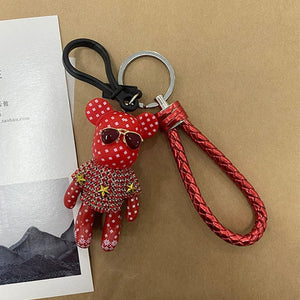 Rhinestone Bear Keychain Holders - Purse Accessories