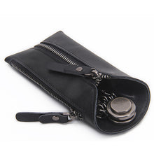 Load image into Gallery viewer, Genuine Leather Key Chain Pouch &amp; Card Holder w/ Zippers  – Pocket Holder Accessories - Ailime Designs