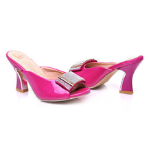 Load image into Gallery viewer, Women&#39;s Metallic Patent Leather Bow Design Mules - Ailime Designs