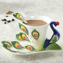 Load image into Gallery viewer, Elegant 3pc Peacock Cup Set
