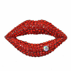 Sexy Red Lips Rhinestone Pin Brooches - Fashion Garment Accessories - Ailime Designs