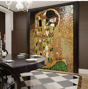The Kiss of The Bride & Groom Mosaic Tile Art Design