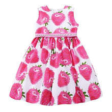 Load image into Gallery viewer, Children&#39;s Sleeveless Strawberry Print Design Dresses - Ailime Designs
