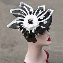 Load image into Gallery viewer, White &amp; Black Sun Flower Design Headbands - Ailime Designs