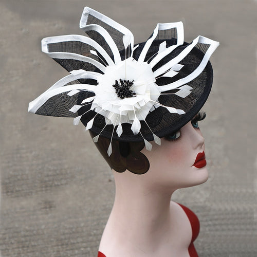 White & Black Sun Flower Design Headbands - Ailime Designs