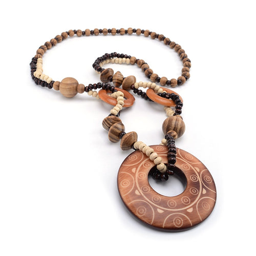 Beautiful Natural Wood Beaded Necklace – Jewelry Craft Supplies