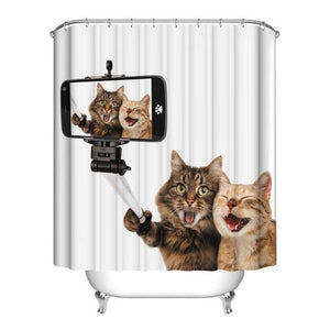 Screen Printed Animal Bathroom Shower Curtains 3D - Ailime Designs