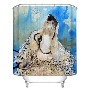 Screen Printed Animal Bathroom Shower Curtains 3D - Ailime Designs