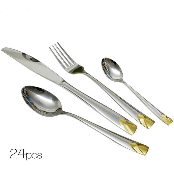 Flatware Cutlery Sets - Kitchen Tableware Utensils 24 pc - Ailime Designs