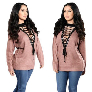 Sexy Women's Lace Front & Back Design Long Sleeve Ribbed Tops - Ailime Designs