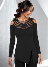 Load image into Gallery viewer, Women&#39;s Sheer Hollow-out Shoulder Long Sleeve Tops - Ailime Designs - Ailime Designs